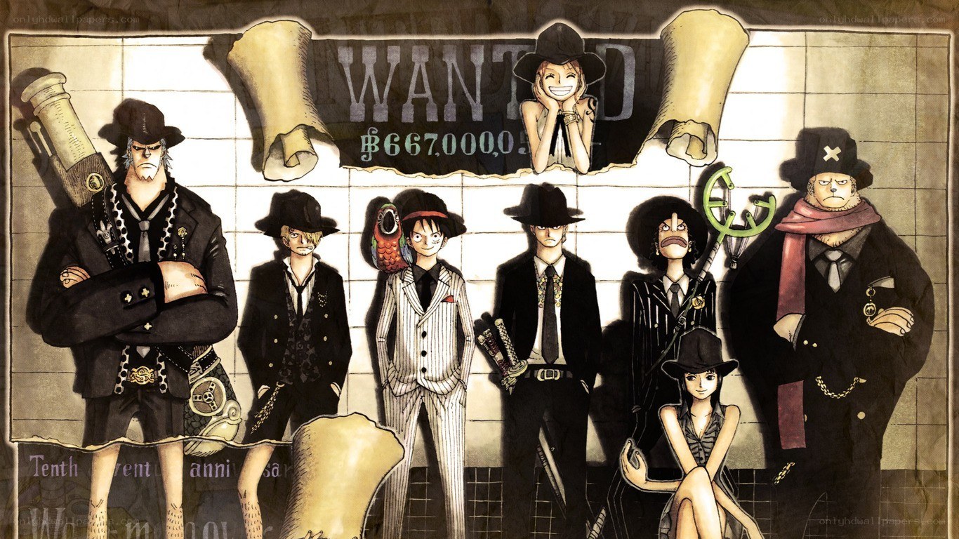 One Piece wanted poster art