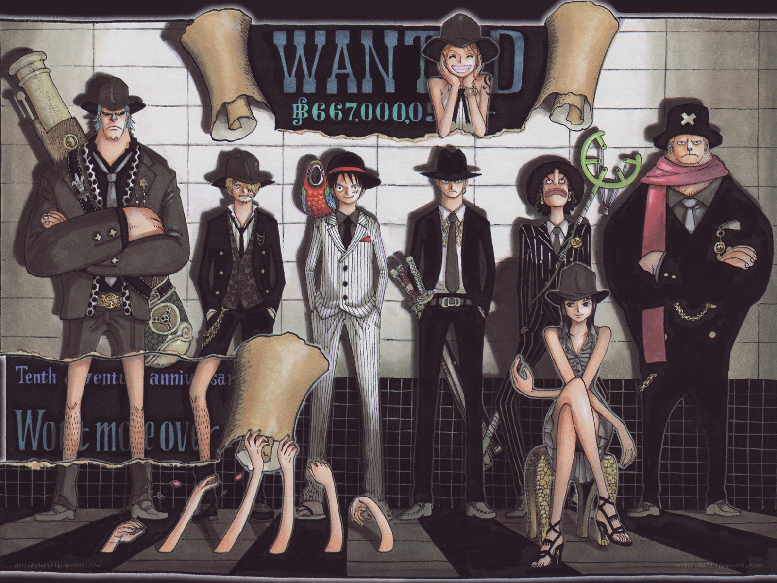 One Piece wanted poster art