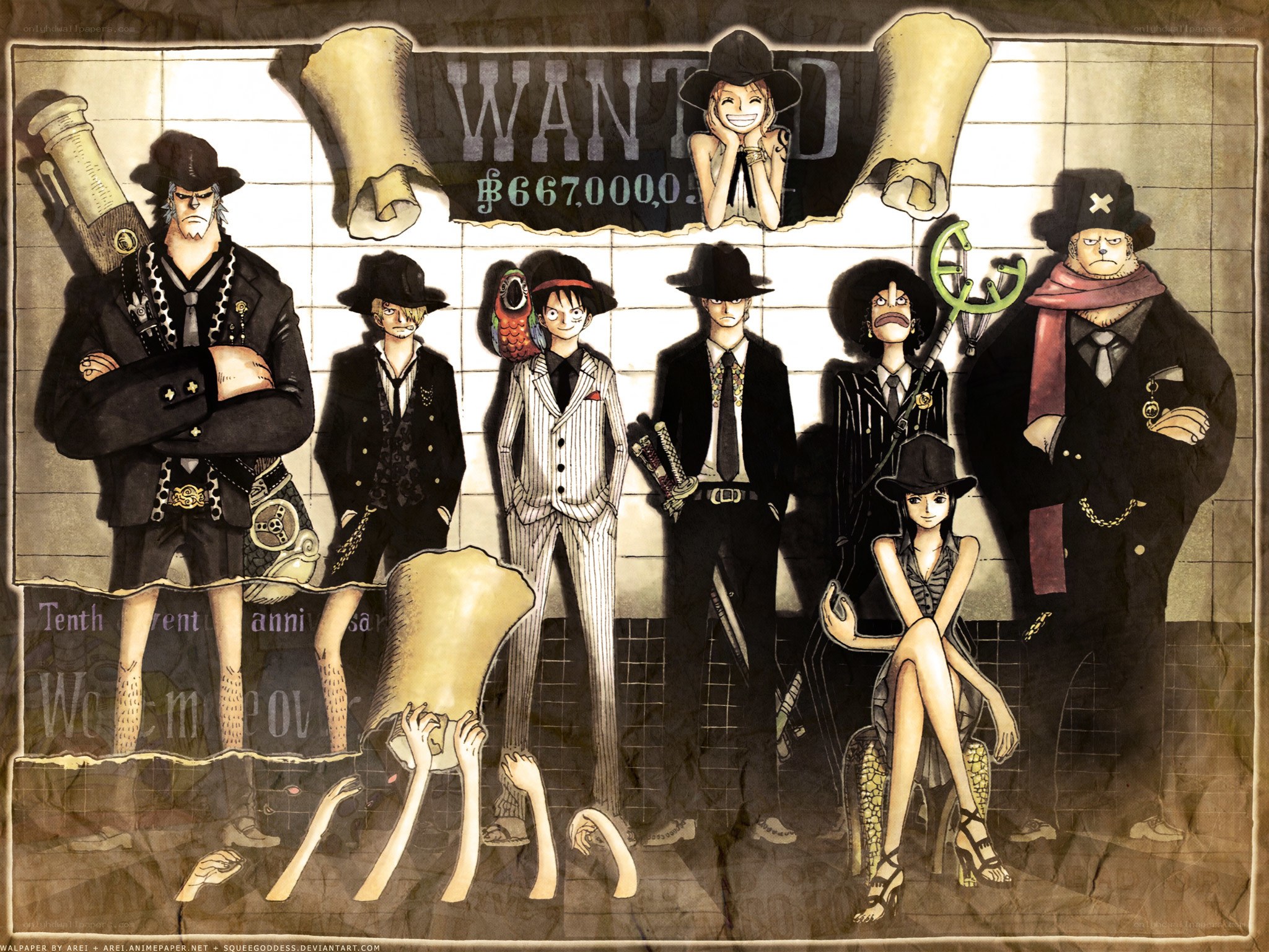 One Piece wanted poster art