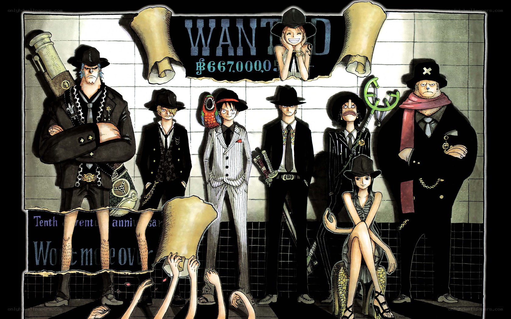 One Piece wanted poster art