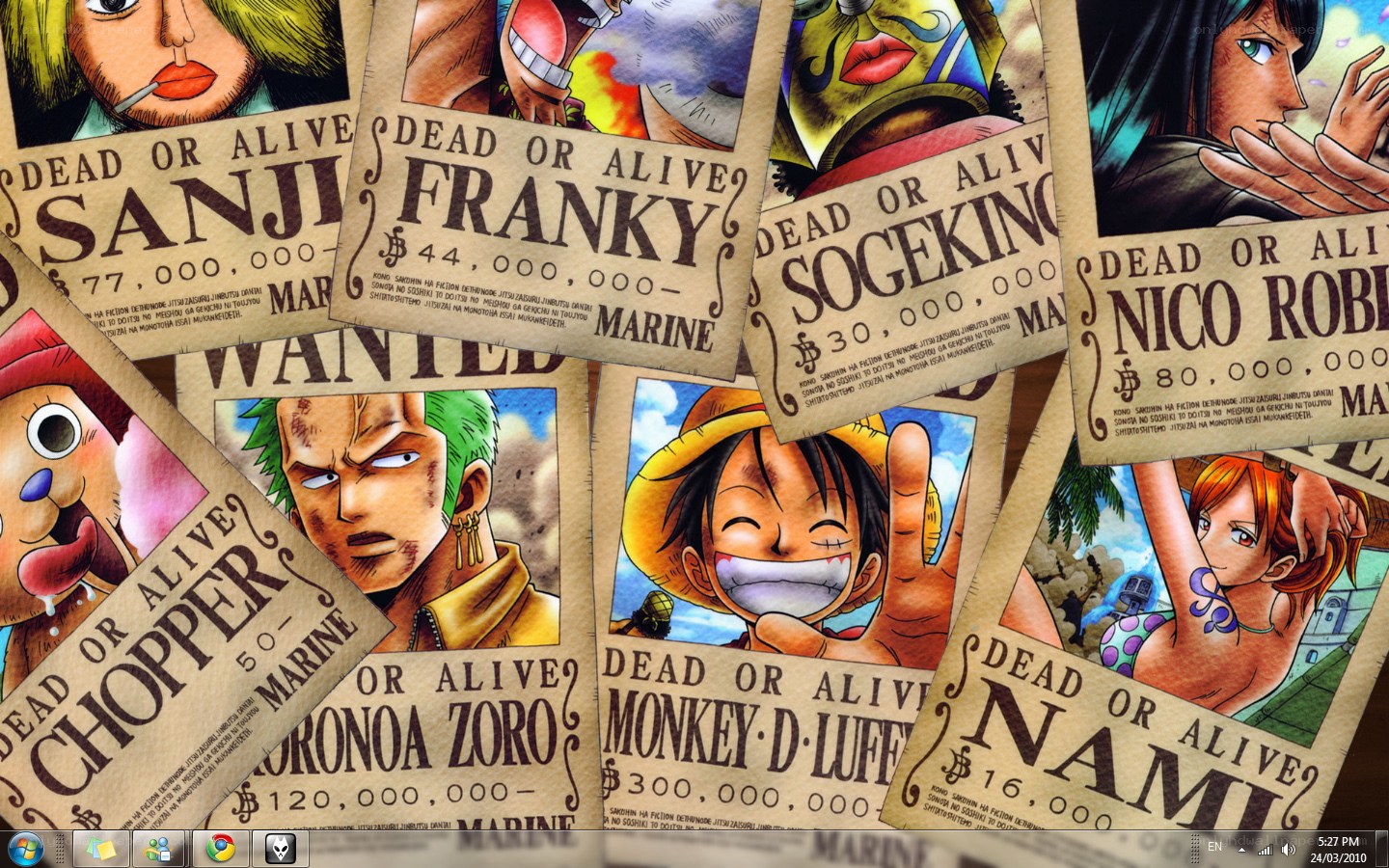 One Piece wanted posters collage