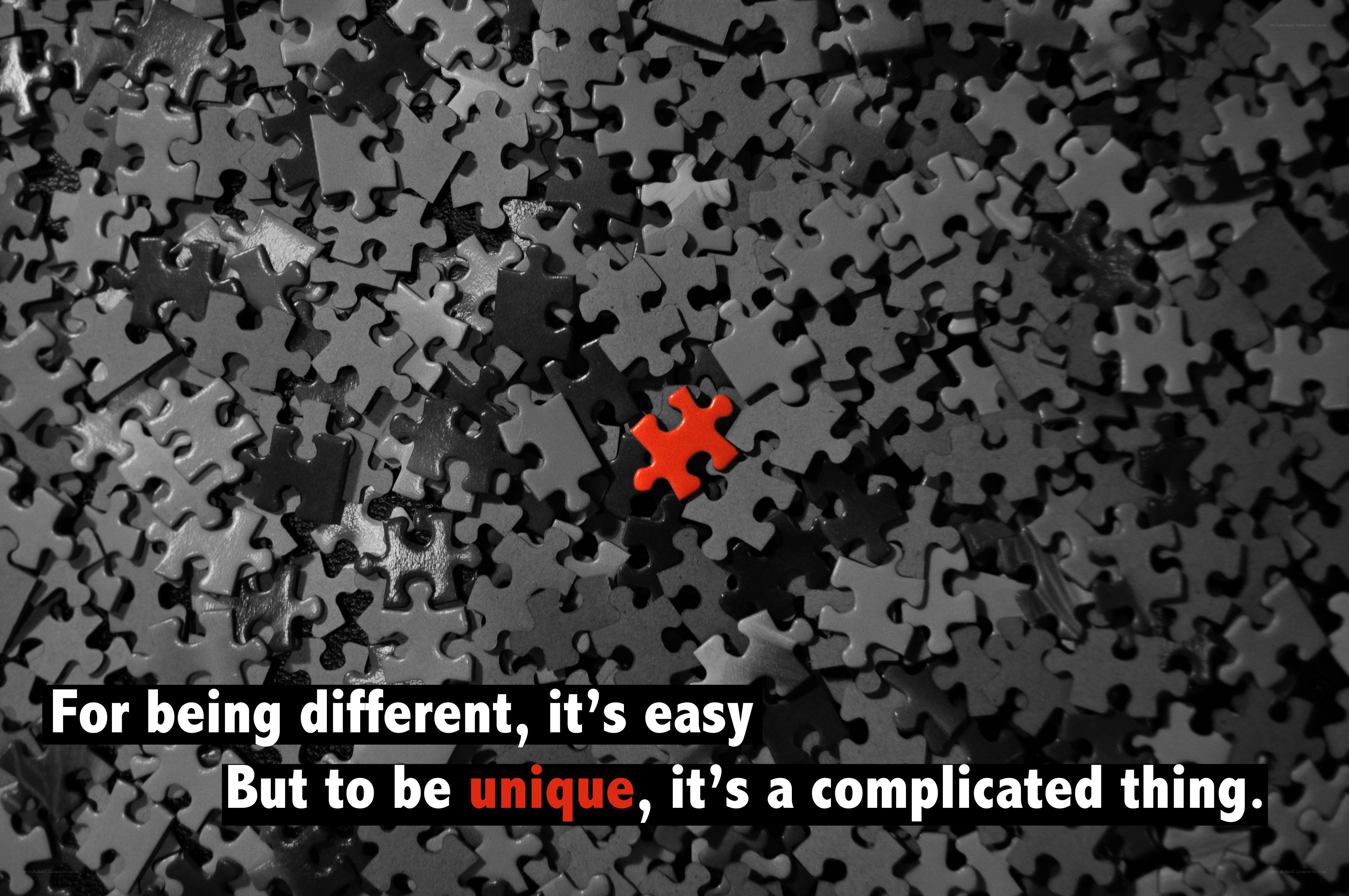 one red puzzle piece