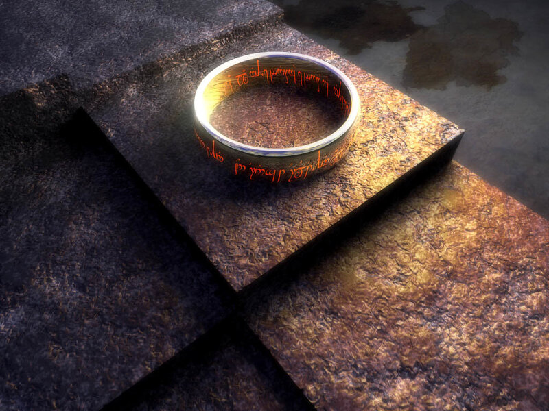 One Ring on stone pedestal