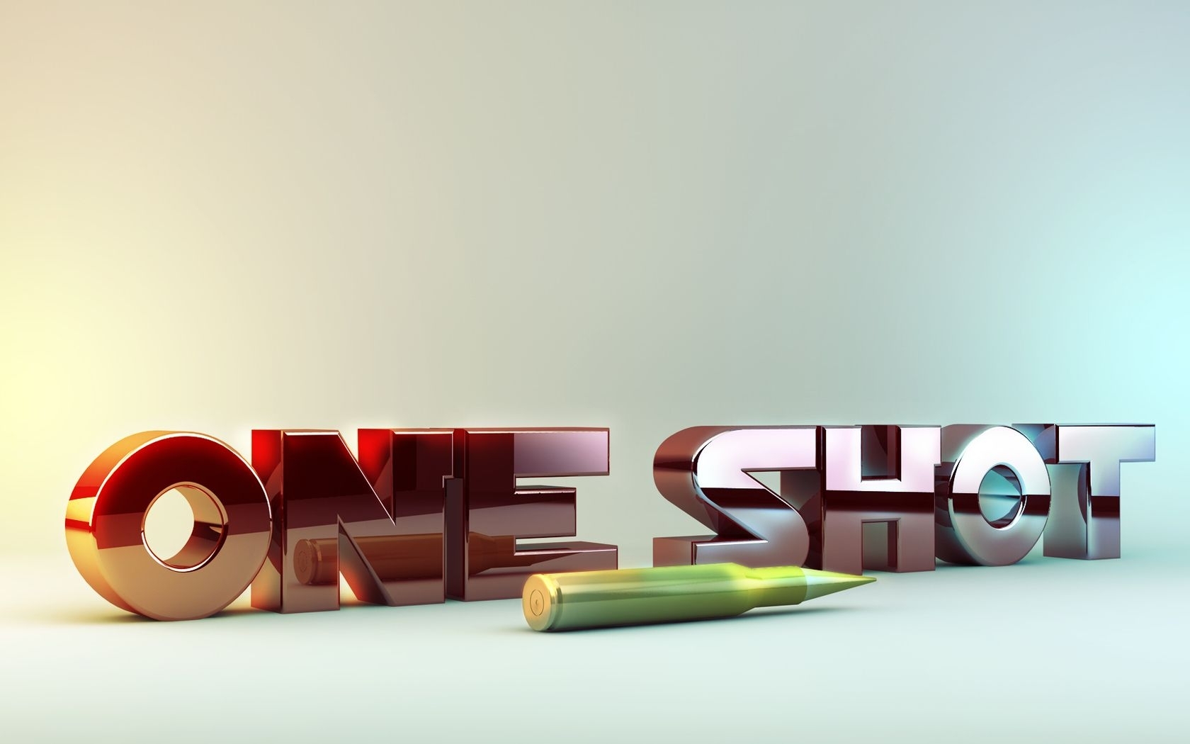 One Shot 3D text with bullet