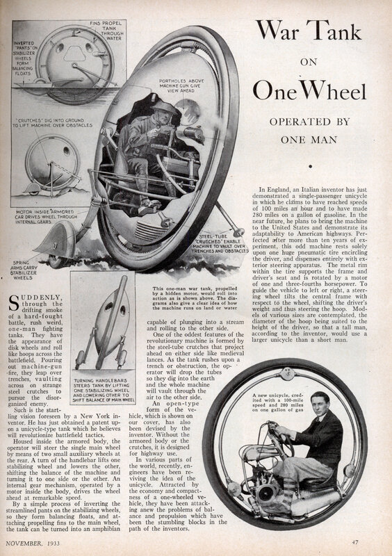 One-Wheel War Tank Concept
