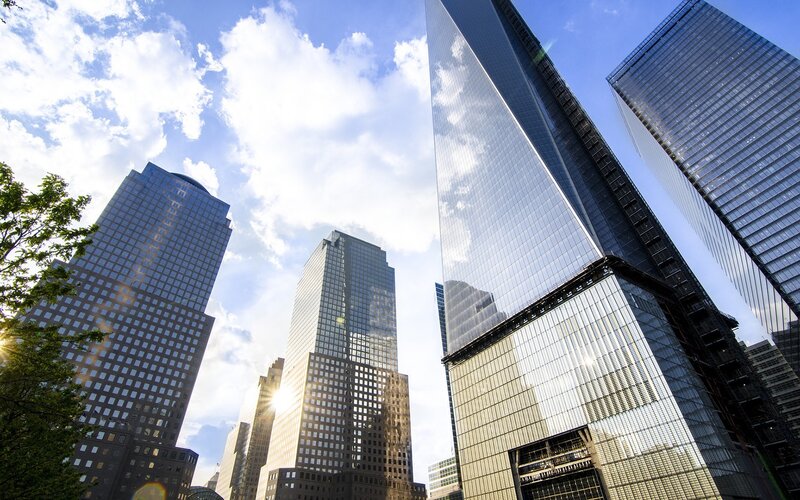 One World Trade Center — Blue, Dramatic, Afternoon, Photograph, Skyscrapers