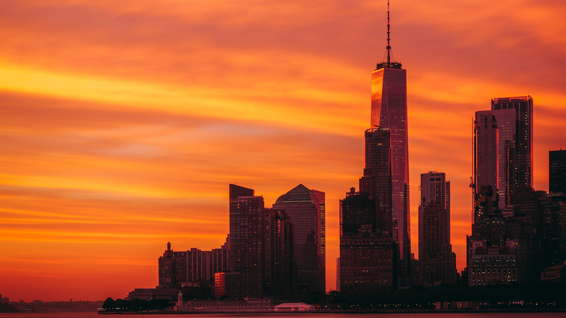 One World Trade Center — Orange, Dramatic, Sunset
