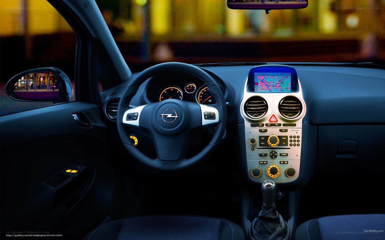 Opel car interior dashboard