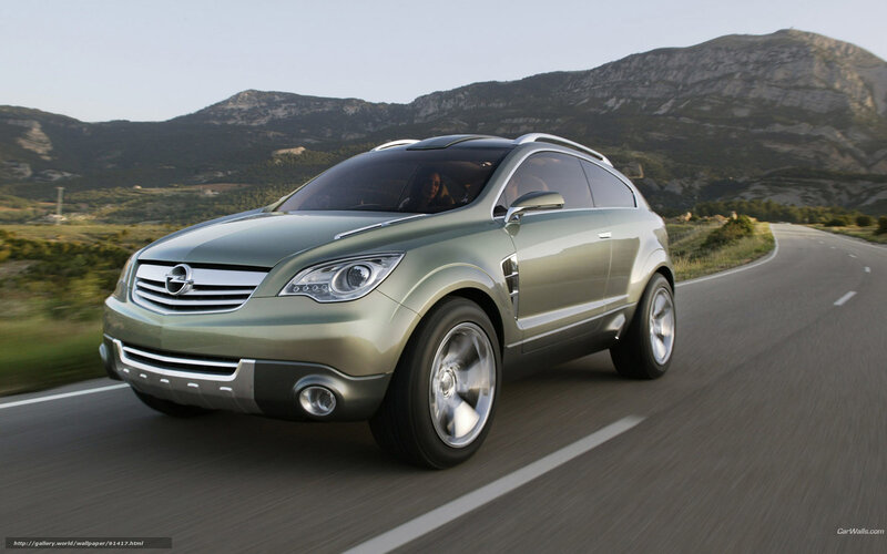 Opel concept car on mountain road