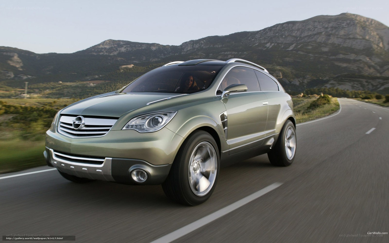 Opel concept car on mountain road