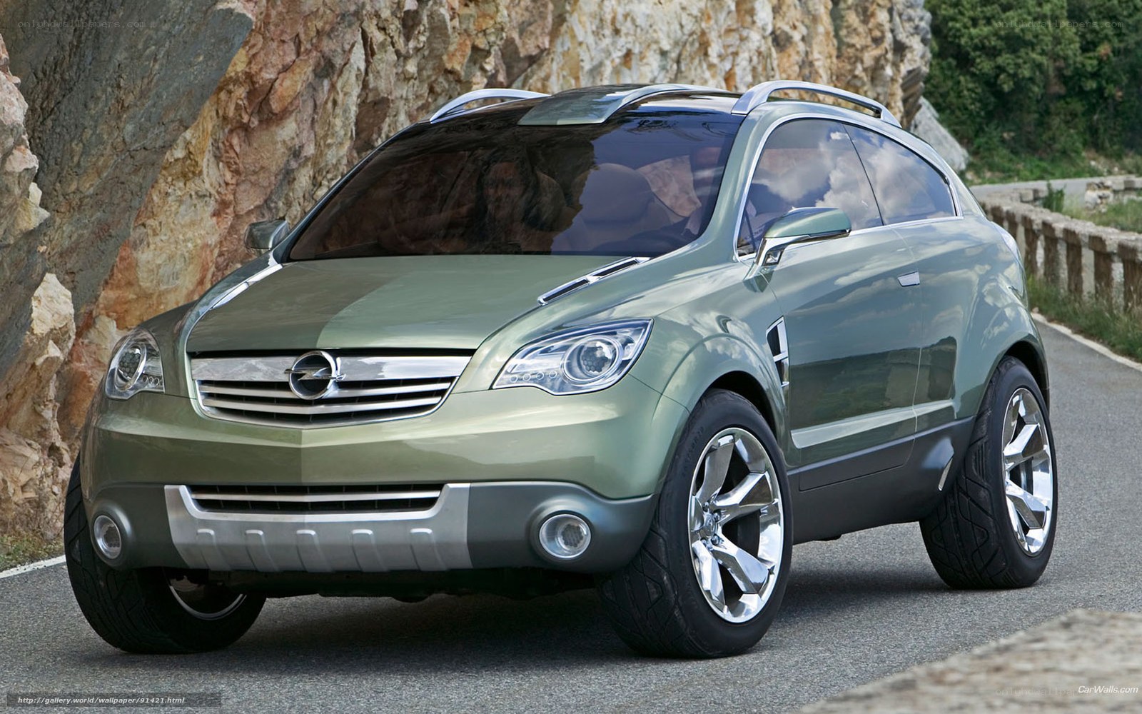 Opel concept SUV on mountain road