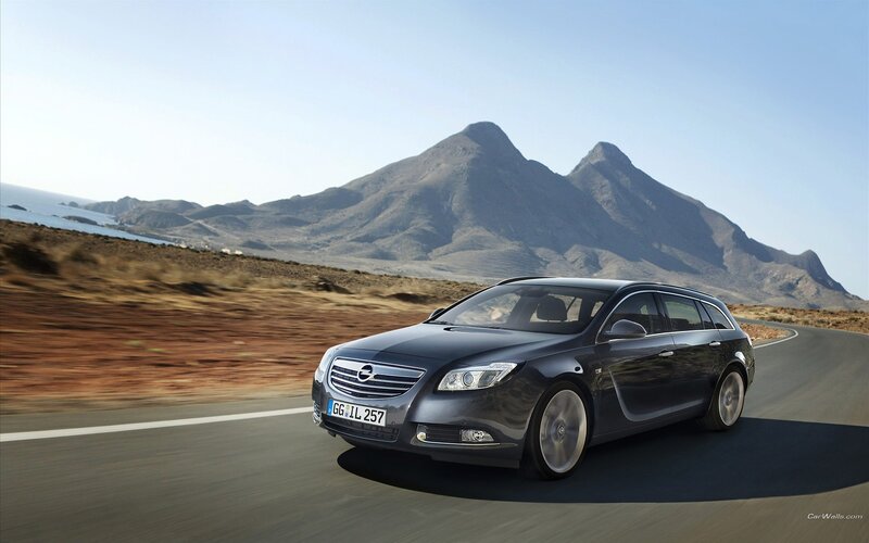 Opel Insignia on a coastal road