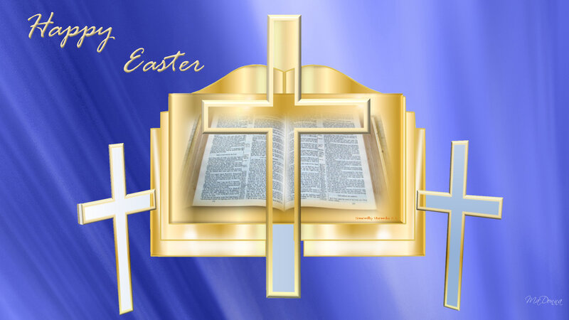 Open Bible with Crosses