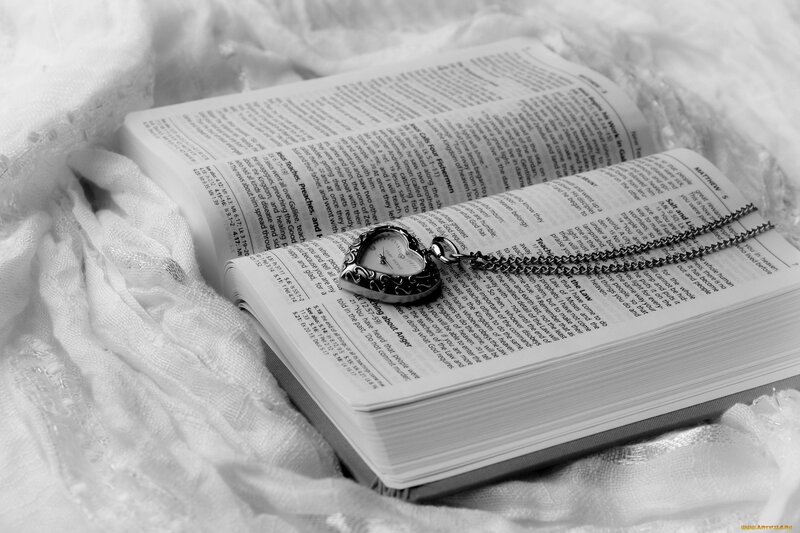 Open Bible with Heart Pendant
