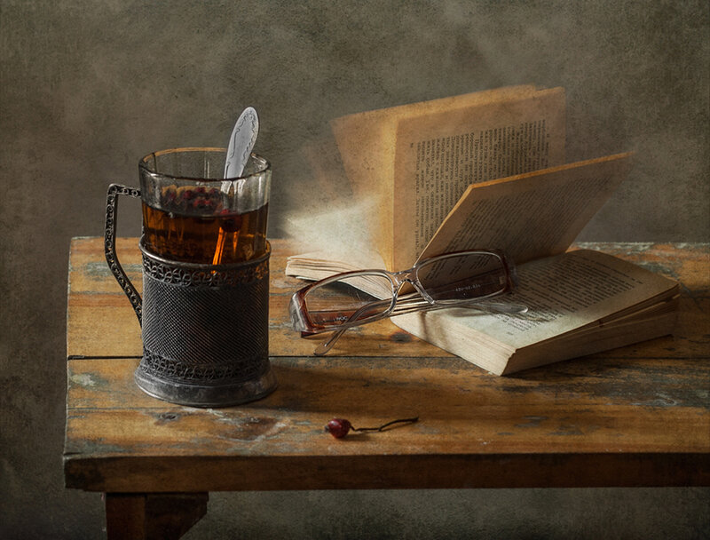 Open Book and Tea Cup