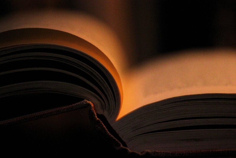 open book in warm light