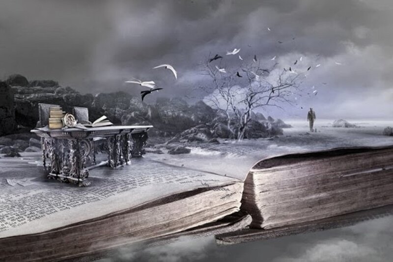 Open Book Landscape — Gray