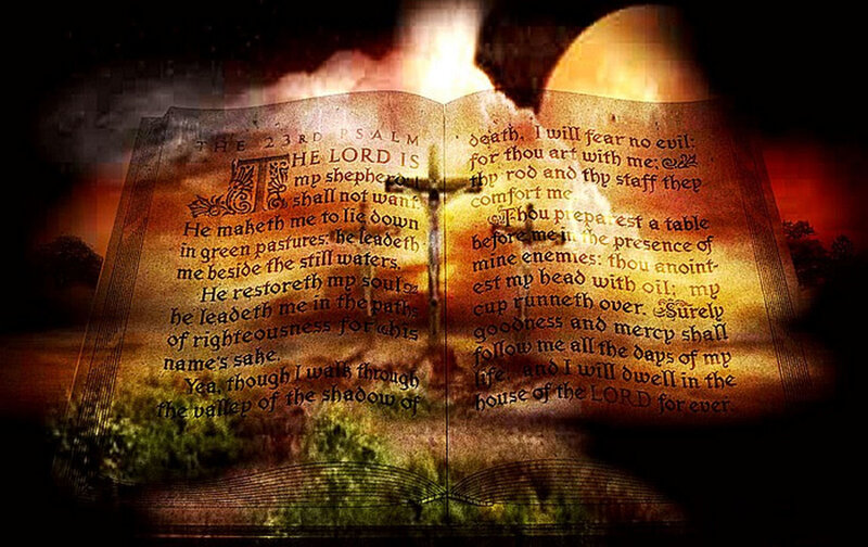 Open book of Psalm 23