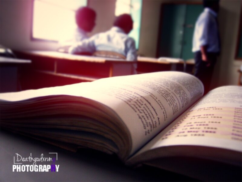 Open Book on Desk — White