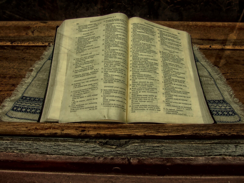 Open Book on Fabric