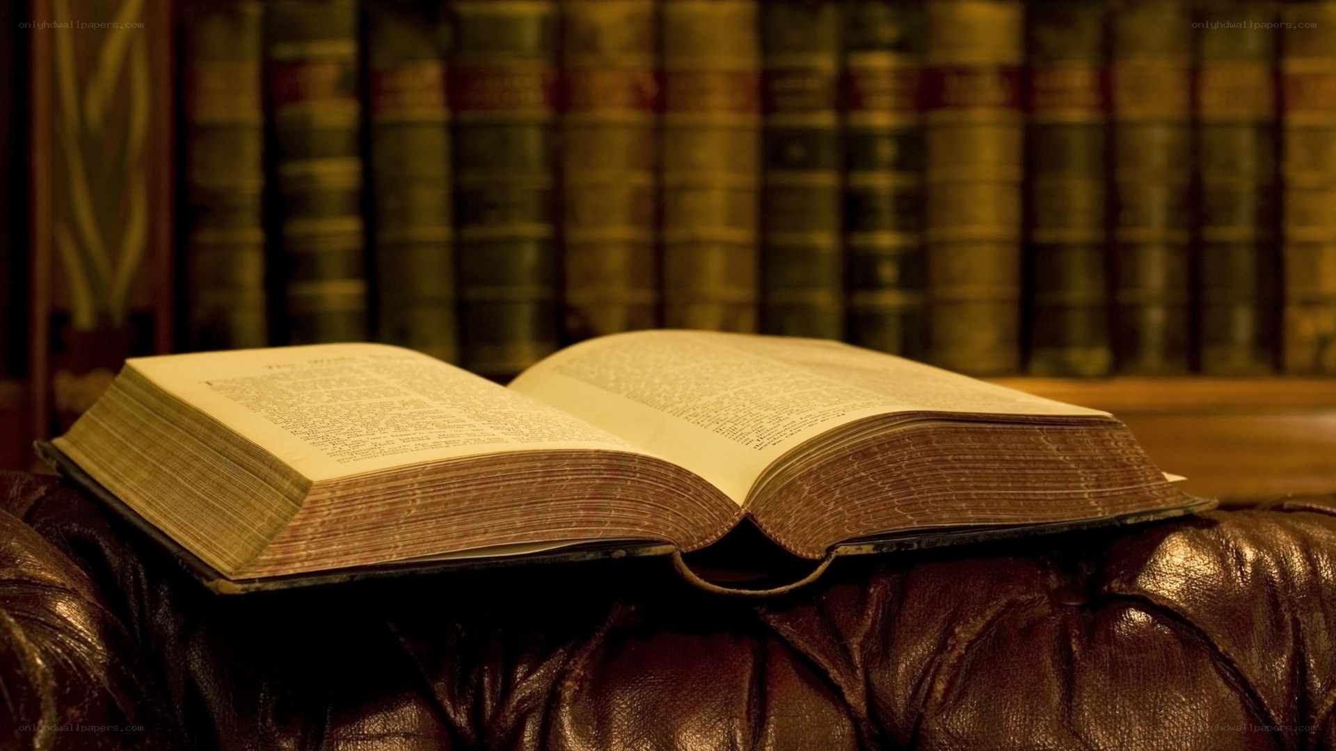 open book on leather chair