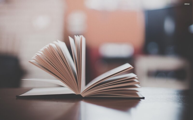 Open Book on Table — Brown, Calm