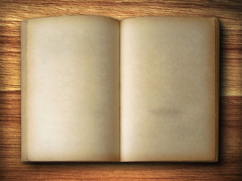 Open Book on Wood — Brown, Calm