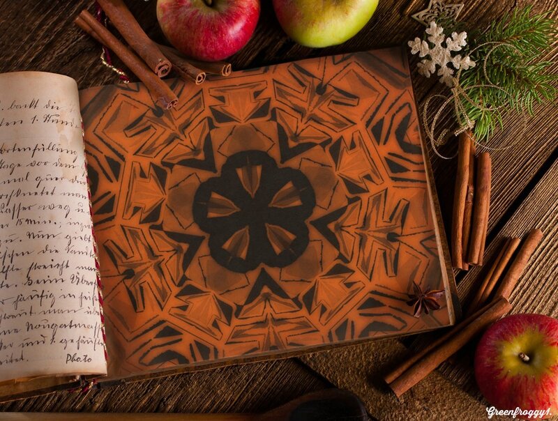 Open Book with Apples