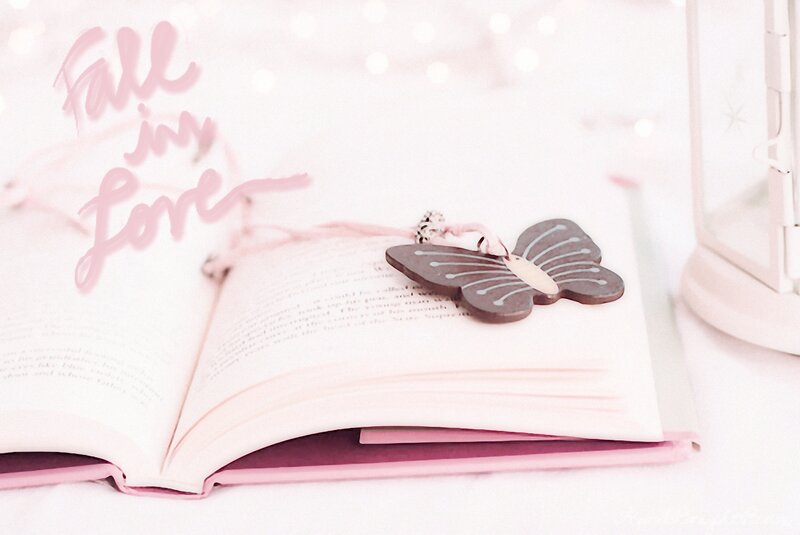 Open Book with Butterfly — Pink