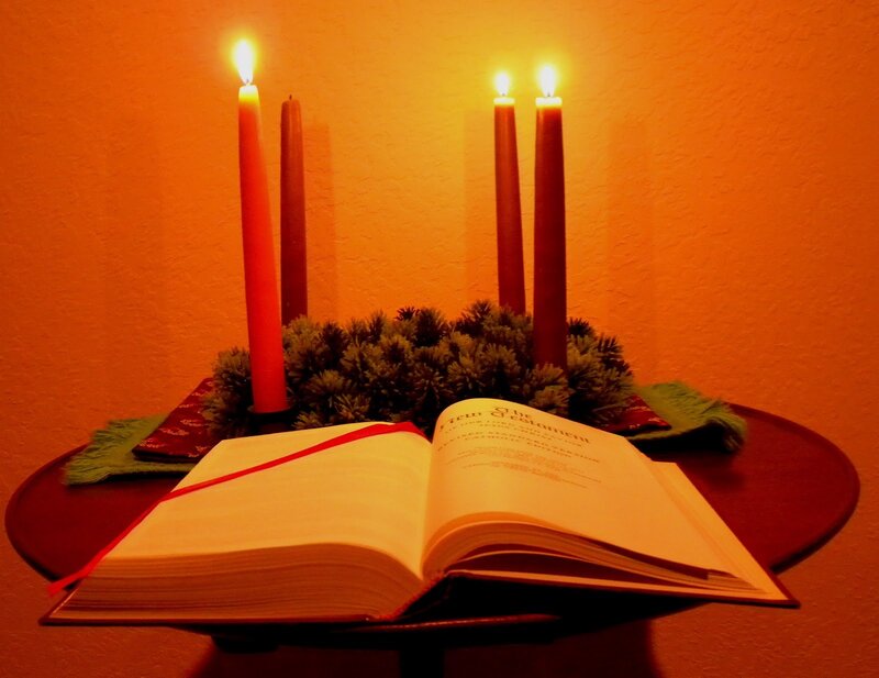 Open Book with Candles — Orange