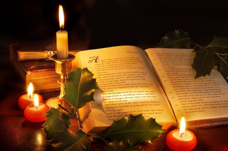 Open Book with Candles