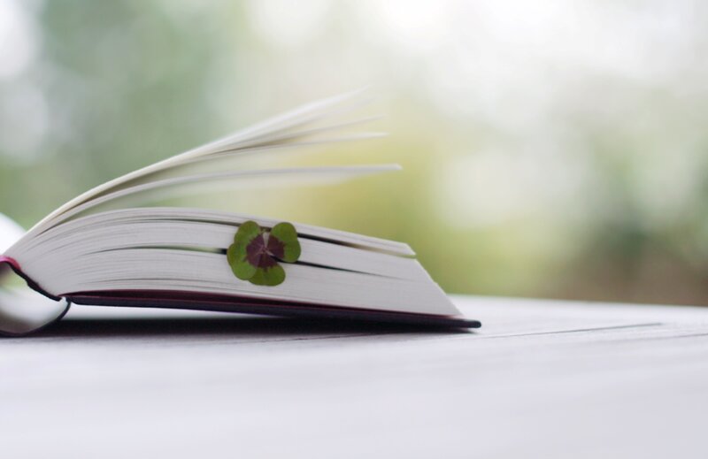 Open Book with Clover