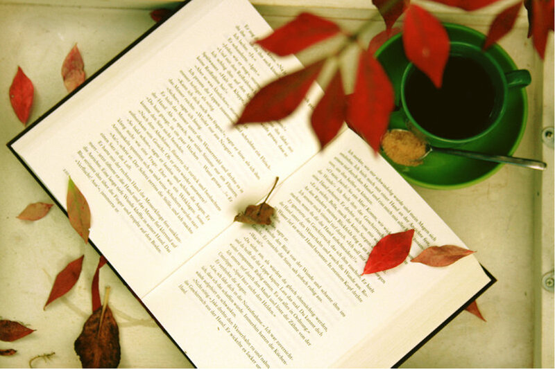 Open Book with Coffee — White, Calm