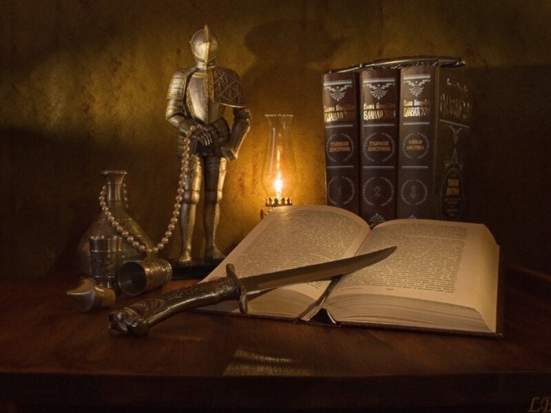 Open Book with Dagger
