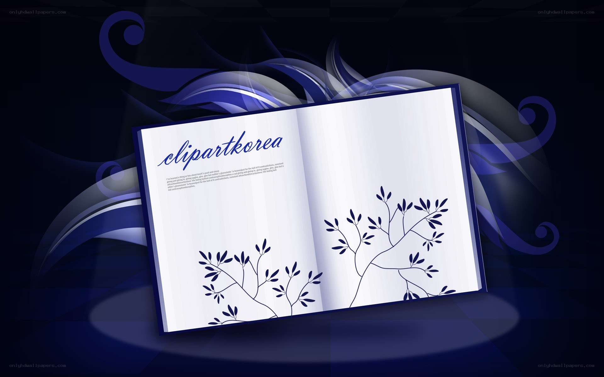 open book with floral design