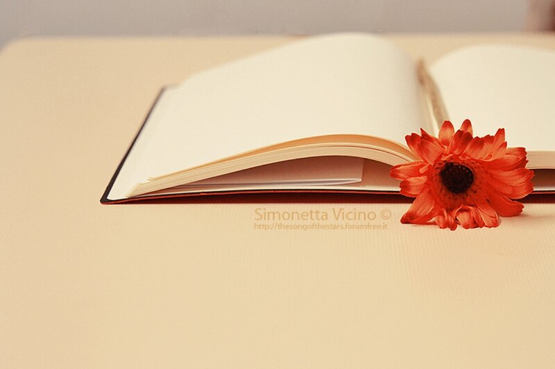 Open Book with Flower — Orange