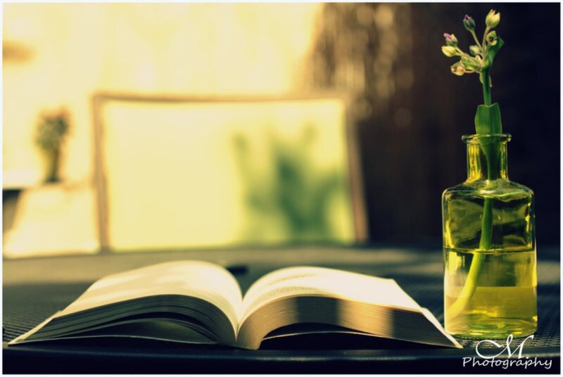 Open Book with Flower — Yellow