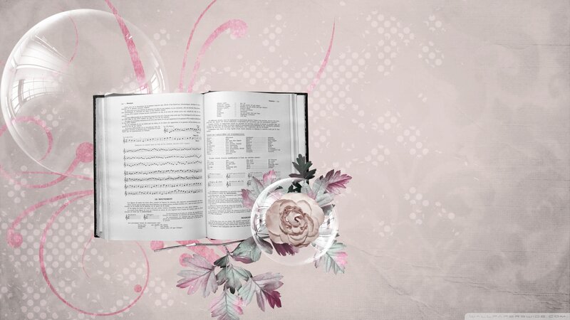 Open Book with Flowers — Pink, Serene, Illustration