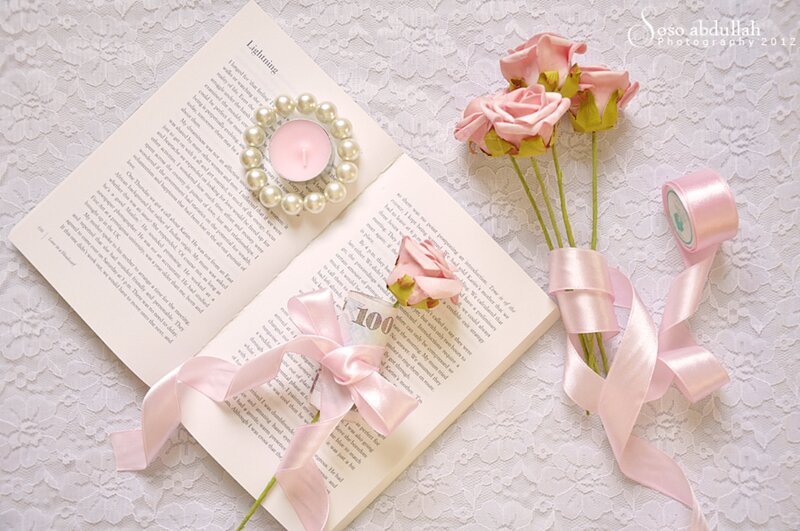 Open Book with Flowers — Pink, Serene