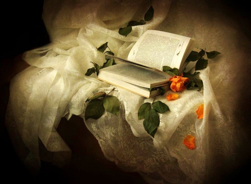 Open Book with Flowers