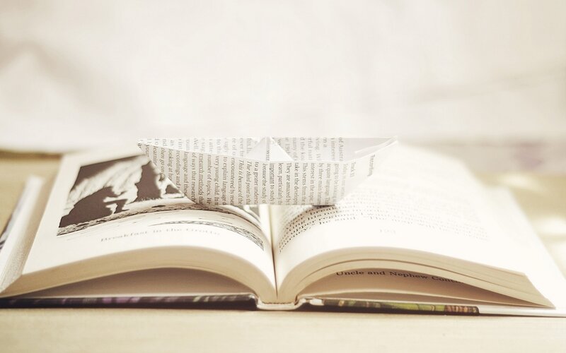Open Book with Folded Pages