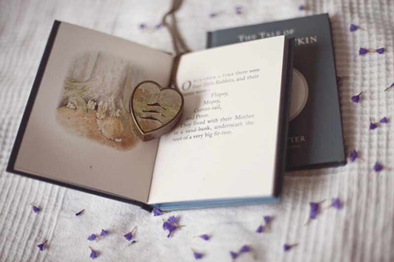 Open Book with Heart Bookmark