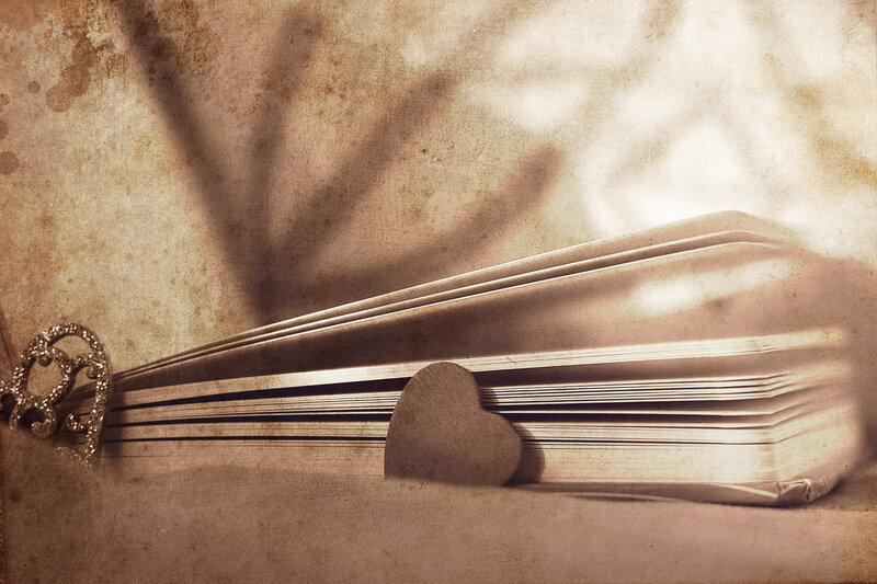 Open Book with Heart — Brown