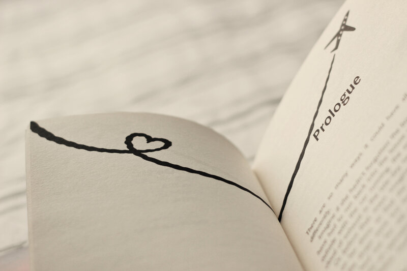 Open Book with Heart Drawing