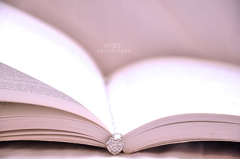 Open Book with Heart Pendant