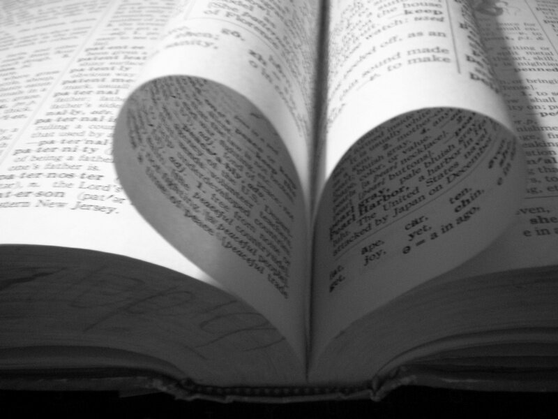 Open Book with Heart Shape — Black