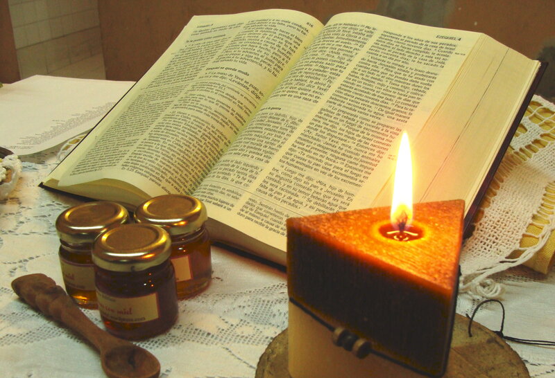 Open Book with Honey Jars