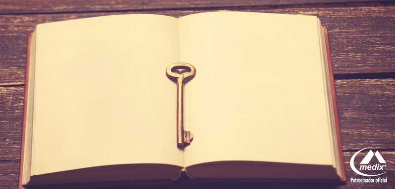 Open Book with Key — Brown
