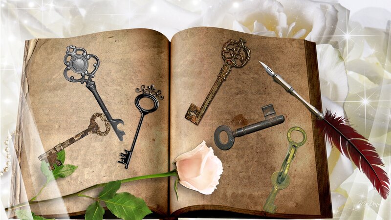 Open Book with Keys