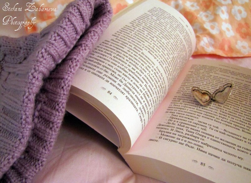 Open Book with Knitted Scarf